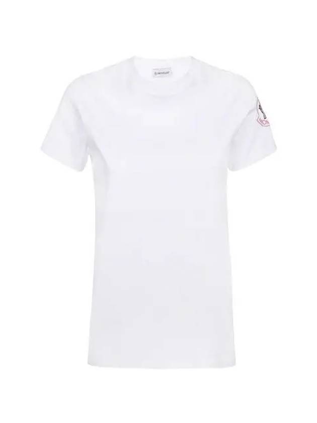 Logo Accent Short Sleeve T-Shirt White - MONCLER - BALAAN.