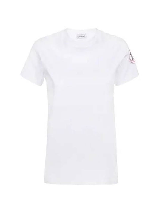 Logo Accent Short Sleeve T-Shirt White - MONCLER - BALAAN 2
