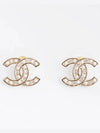 Women's CC Logo Pearl Crystal Stud Earrings Gold - CHANEL - BALAAN 2