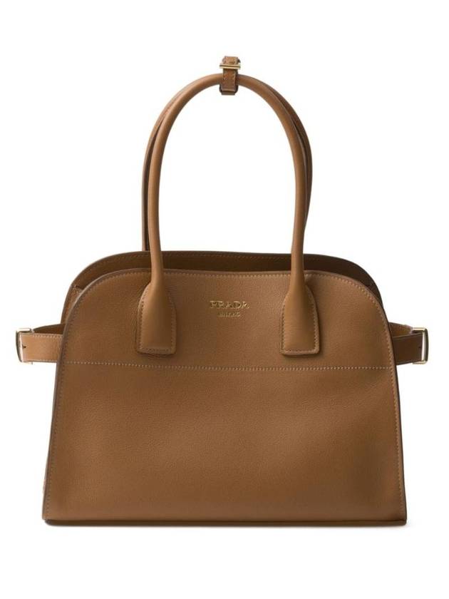 Medium Leather Tote Bag Caramel - PRADA - BALAAN 1