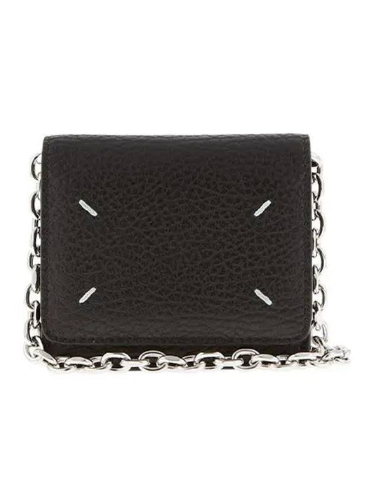 Logo Embroidery Chain Cald Wallet Black - MAISON MARGIELA - BALAAN 2