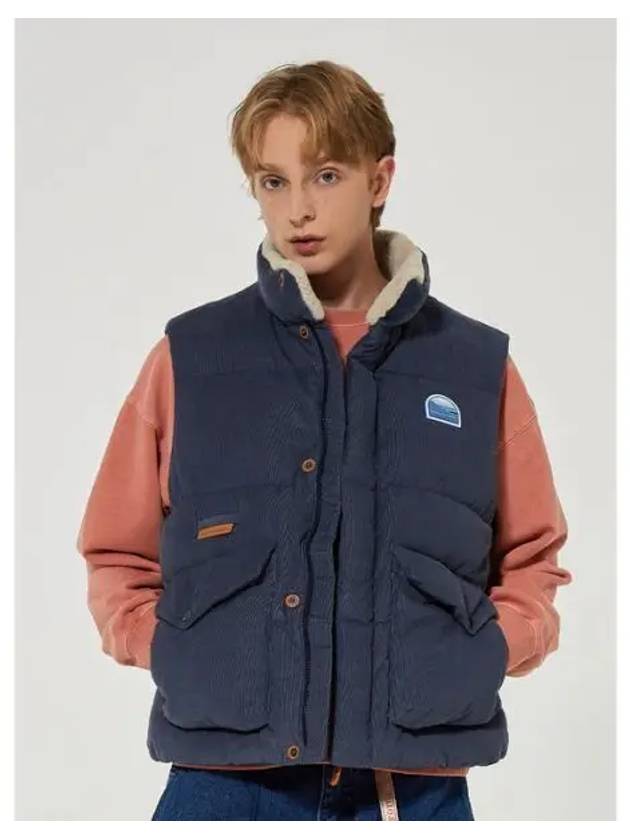 KODAK Apparel Trip Corduroy Duck Down Vest NAVY - KODO - BALAAN 1