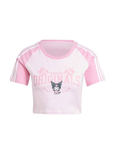 Kuromi Crop Baby Short Sleeve T-Shirt Pink - ADIDAS - BALAAN 1