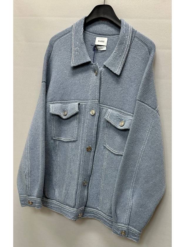 Denim oversized cashmere cotton jacket - BARRIE - BALAAN 5