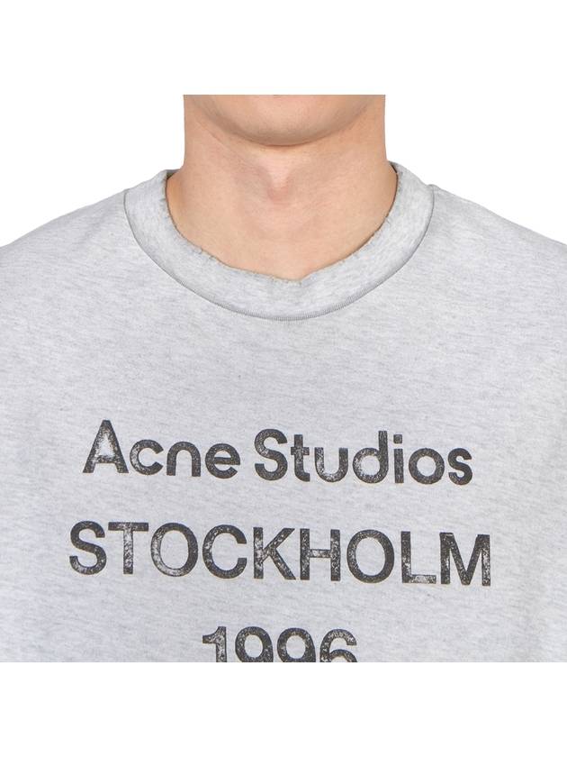 Stamp Logo Short Sleeve T-Shirt Grey Melange - ACNE STUDIOS - BALAAN 7