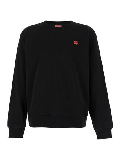 Boke Flower Embroidery Crew Neck Cotton Sweatshirt Black - KENZO - BALAAN 2