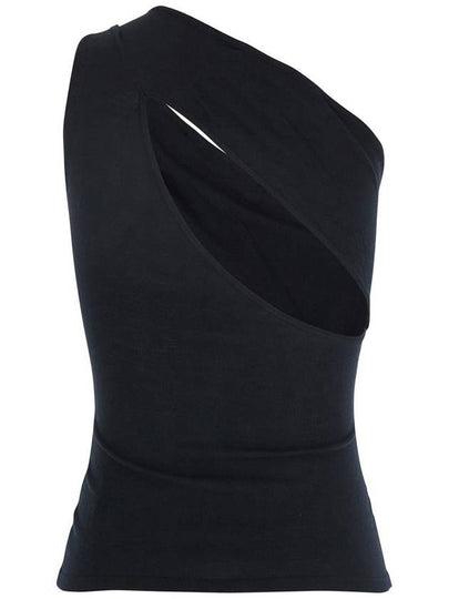 Black One-Shoulder Top With Jewel Detail On The Front In Viscose Blend Woman - FEDERICA TOSI - BALAAN 2