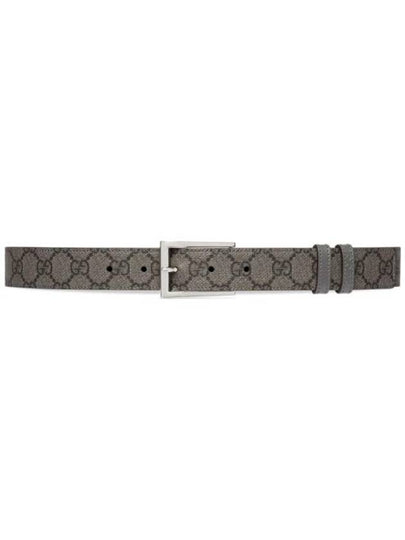 Square Buckle Reversible Belt Grey - GUCCI - BALAAN 2