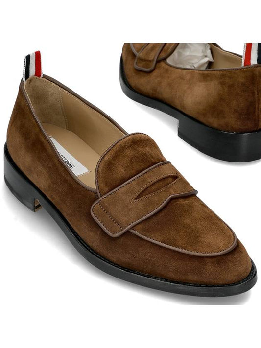 Varsity Suede Penny Loafers Dark Brown - THOM BROWNE - BALAAN 2