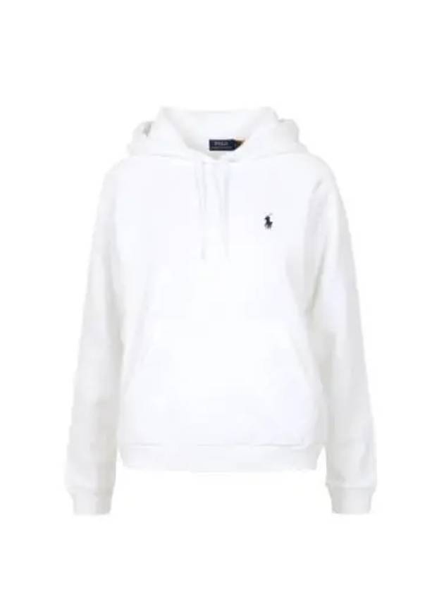 Women's Embroidered Logo Long Sleeve Hoodie White - POLO RALPH LAUREN - BALAAN 2