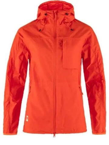 Women's High Coast Wind Jacket Flame Orange - FJALL RAVEN - BALAAN 1