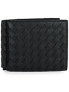 Intrecciato Money Clip Card Wallet Black - BOTTEGA VENETA - BALAAN 4