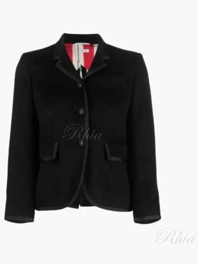 Women's Slim Fit Wool Fresco Sports Single Coat Black - THOM BROWNE - BALAAN 2