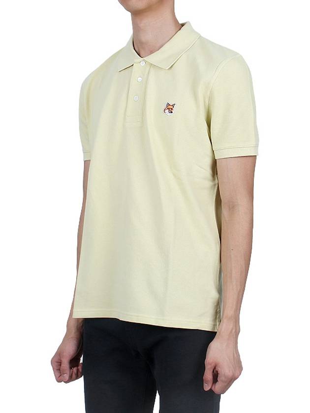 Fox Head Patch Cotton Polo Shirt Yellow - MAISON KITSUNE - BALAAN 4