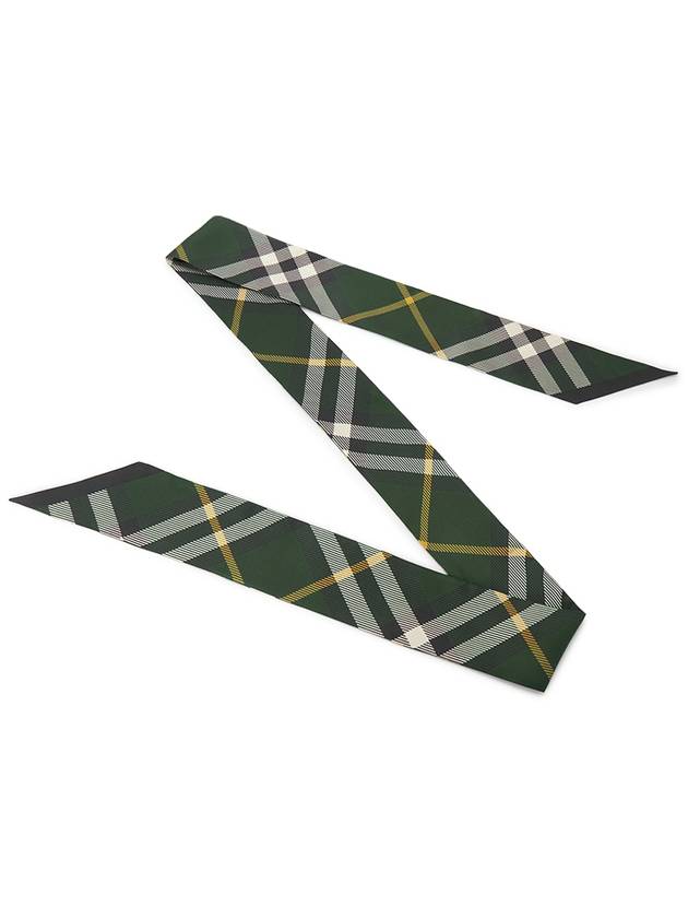 Check Silk Scarf Green - BURBERRY - BALAAN 4