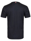 Men's Medium Weight Jersey Tipped Pocket Crewneck Short Short Sleeve T-Shirt Navy - THOM BROWNE - BALAAN 3