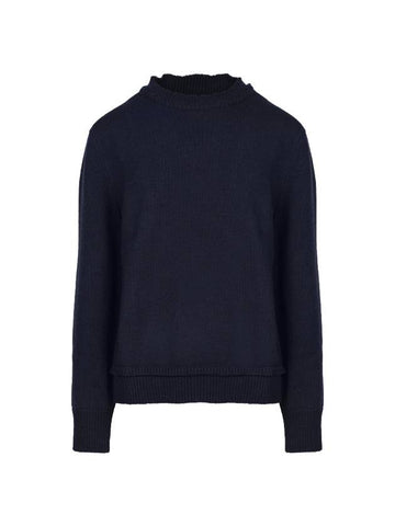 Back Stitch Elbow Patch Knit Top Navy - MAISON MARGIELA - BALAAN 1