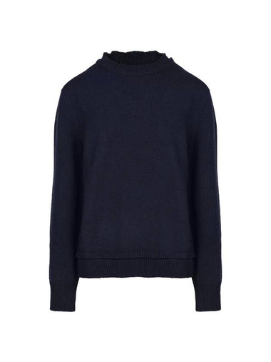 Back Stitch Elbow Patch Knit Top Navy - MAISON MARGIELA - BALAAN 1