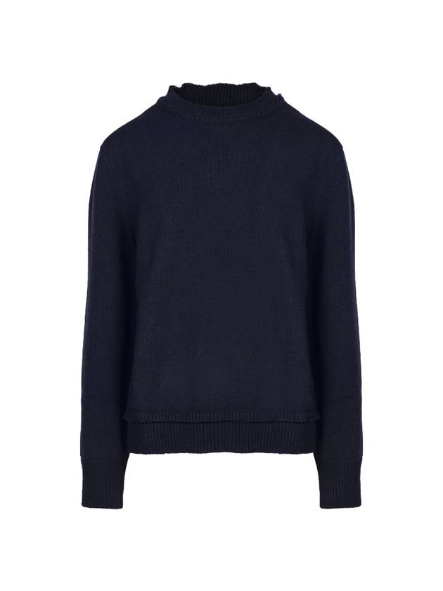 Back Stitch Elbow Patch Knit Top Navy - MAISON MARGIELA - BALAAN 1