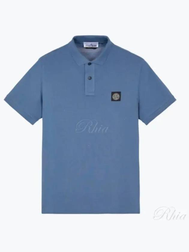 Pique Stretch Cotton Short Sleeve Polo Shirt Dark Blue - STONE ISLAND - BALAAN 2