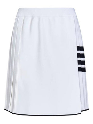 Women's 4 Bar Mini Pleated Skirt White - THOM BROWNE - BALAAN 1