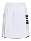 Women's 4 Bar Mini Pleated Skirt White - THOM BROWNE - BALAAN 1