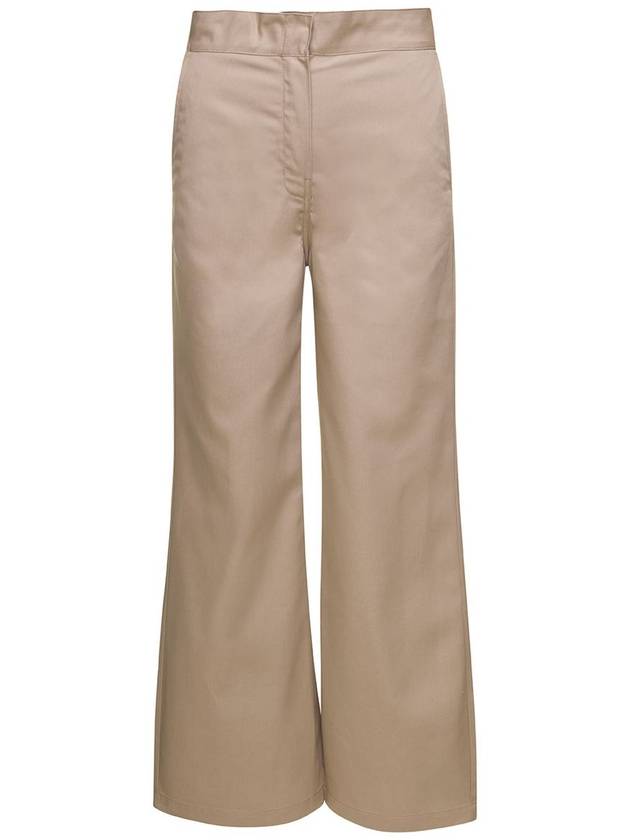 Straight Pants PWCA105S23 FAB001 6101 BEIGE WHI - PALM ANGELS - BALAAN 2