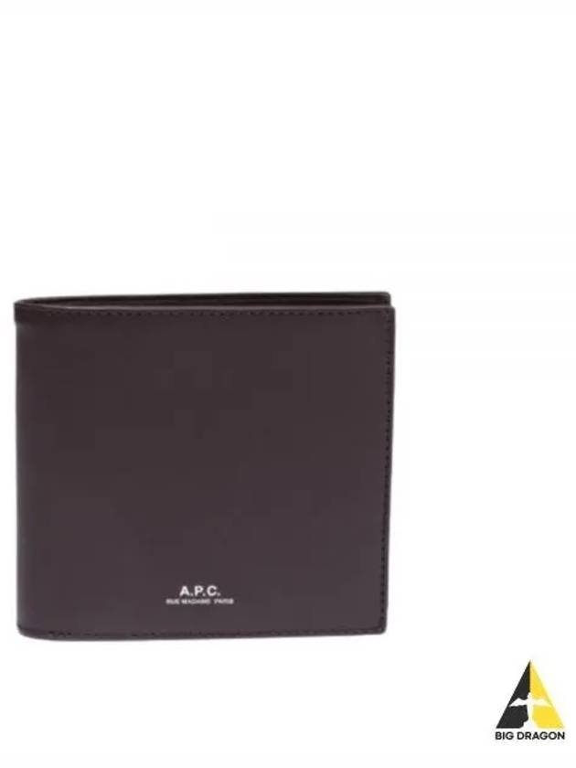 London Bill Fold Logo Half Wallet Dark Brown - A.P.C. - BALAAN 2