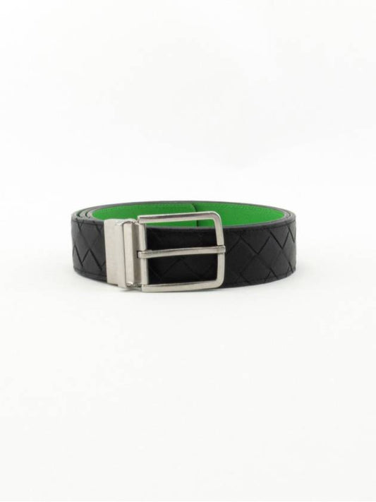Intrecciato Reversible Leather Belt Black Parakit - BOTTEGA VENETA - BALAAN 2