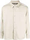 Men's Logo Print Striped Long Sleeve Shirt Beige - PALM ANGELS - BALAAN 1