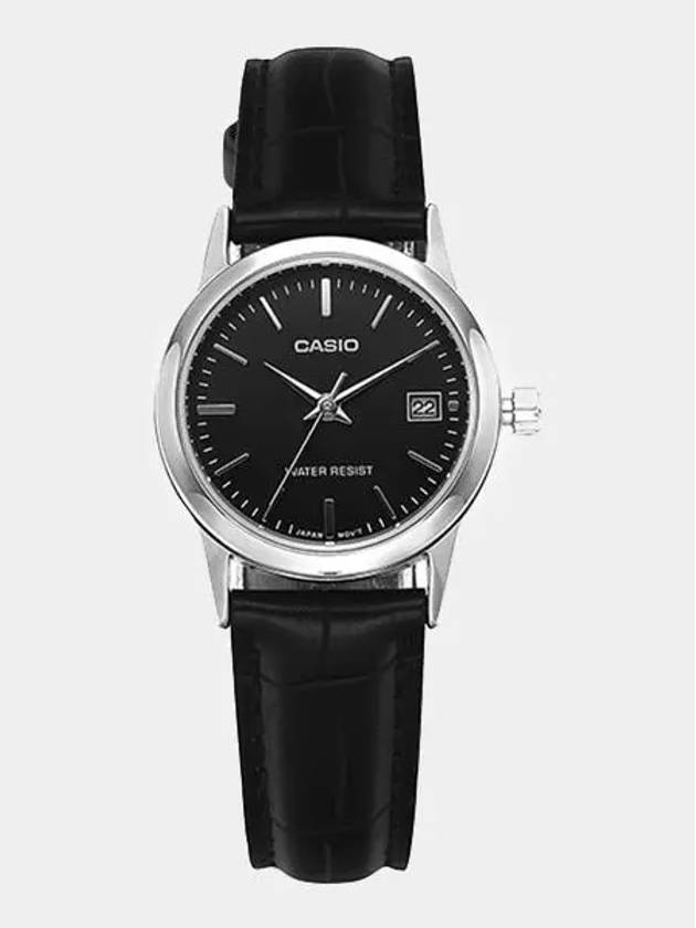 Women's Analog Leather Watch Black - CASIO - BALAAN 6