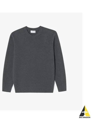 Men s Basic Crew Neck Pullover Charcoal Gray - LACOSTE - BALAAN 1