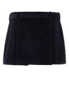 Women's Corduroy Mini Cotton H-Line Skirt Navy - MIU MIU - BALAAN 3