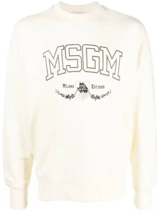 College Logo Print Crew Neck Sweatshirt White - MSGM - BALAAN 2