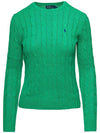 Embroidered Logo Pony Cable Knit Top Green - POLO RALPH LAUREN - BALAAN 1