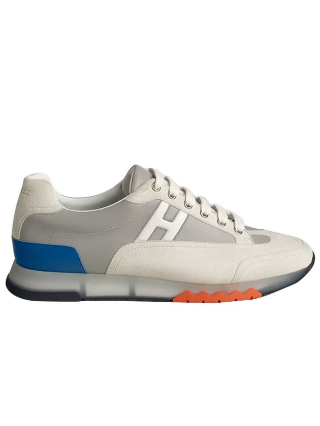 Men's Trail Sneakers Calfskin Multicolor Blue Orange - HERMES - BALAAN 8