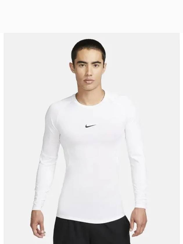 Pro Men's Dri Fit Tight Long Sleeve T-Shirt White - NIKE - BALAAN 2