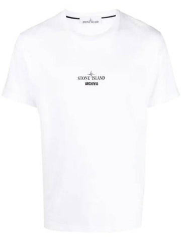 Archibio PVC Print Short Sleeve T-Shirt White - STONE ISLAND - BALAAN 1