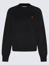 Small Heart Logo Sweatshirt Black - AMI - BALAAN 3