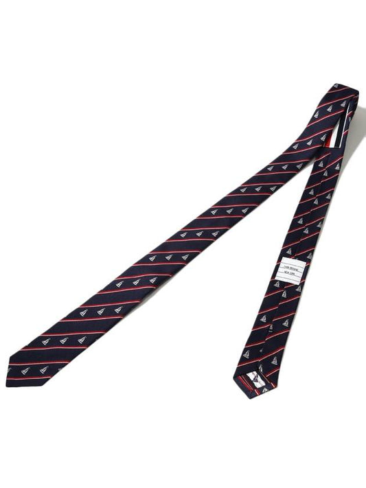 Sailboat Classic Striped Silk Tie - THOM BROWNE - BALAAN 2