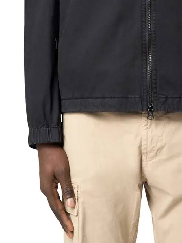 Organic Zip-Up Fastening Shirt Zip-Up Jacket Black - STONE ISLAND - BALAAN 7