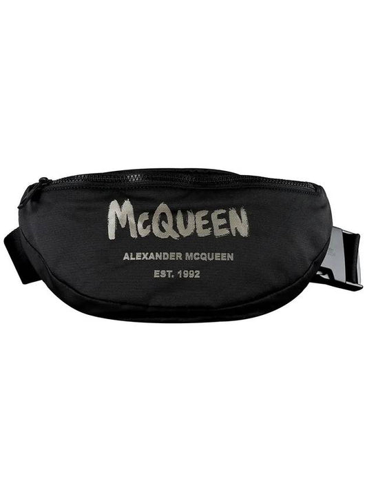 logo belt bag black - ALEXANDER MCQUEEN - BALAAN.