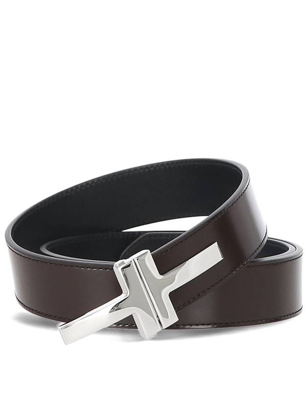 Double T Buckle TB252 LCL052S 1B009 Leather Belt - TOM FORD - BALAAN 1