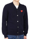 Play Red Waffen V-neck Cardigan Navy - COMME DES GARCONS - BALAAN 4