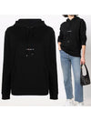 Signature Logo Hooded Top Black - SAINT LAURENT - BALAAN 2