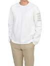 4-Bar Striped Cotton Long Sleeve T-Shirt White - THOM BROWNE - BALAAN 5