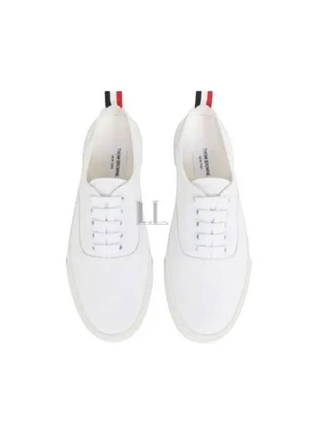 Women's Heritage Cotton Canvas Low Top Sneakers White - THOM BROWNE - BALAAN 2