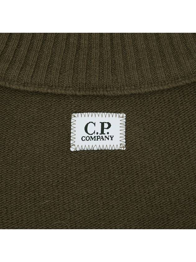 Lambswool GRS Zipped Cardigan Green - CP COMPANY - BALAAN 11