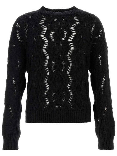 Cable Sonal Round Neck Knit Top Black - OUR LEGACY - BALAAN 2