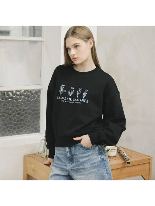 Four Flowers Sweat Shirts BLACK - LE SOLEIL MATINEE - BALAAN 1